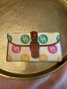 Dooney and Bourke Vintage Logo Monogram Wallet in Polka Dot  Y2K